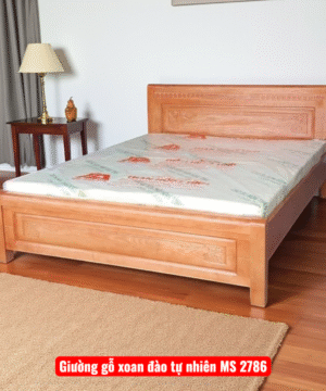 Giường gỗ xoan đào tự nhiên bền đẹp cho gia đình