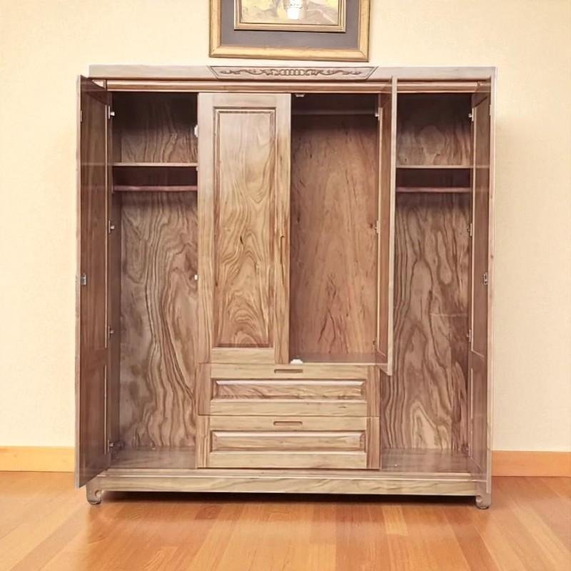 Tủ quần áo gỗ 4 cánh tự nhiên cao cấp
