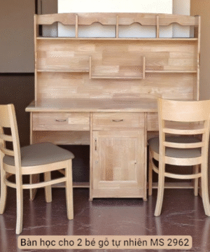 Bàn học cho 2 bé gỗ tự nhiên MS 2962 | GIAO HỎA TỐC TPHCM