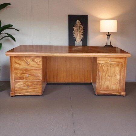 Bàn làm việc gỗ tự nhiên vân hương xám MS 3255