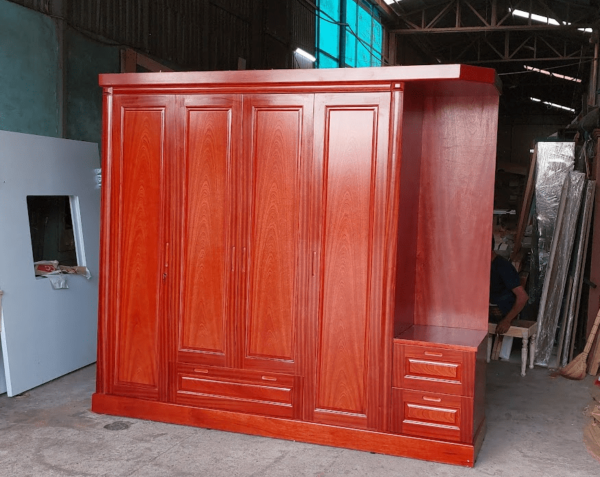 Giá tủ quần áo gỗ công nghiệp 4 cánh