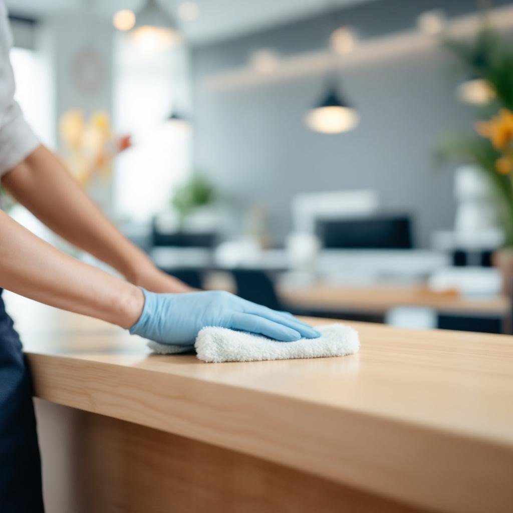Lau chùi quầy hằng ngày bằng khăn mềm