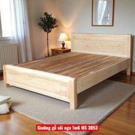 Giường gỗ sồi nga 1m6 MS 3053