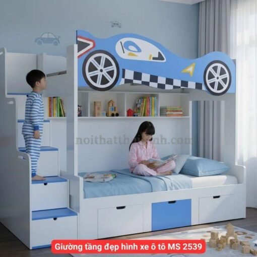 Giường tầng đẹp hình xe ô tô MS 2539 | Giá bán= 15tr
