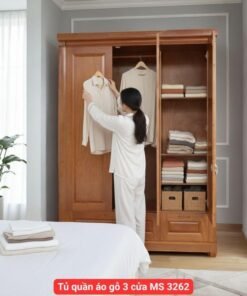 Mẫu tủ quần áo gỗ 3 cửa hiện đại đẹp
