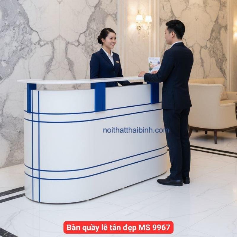 Bàn quầy lễ tân đẹp MS 9967 1 Bàn quầy lễ tân đẹp MS 9967