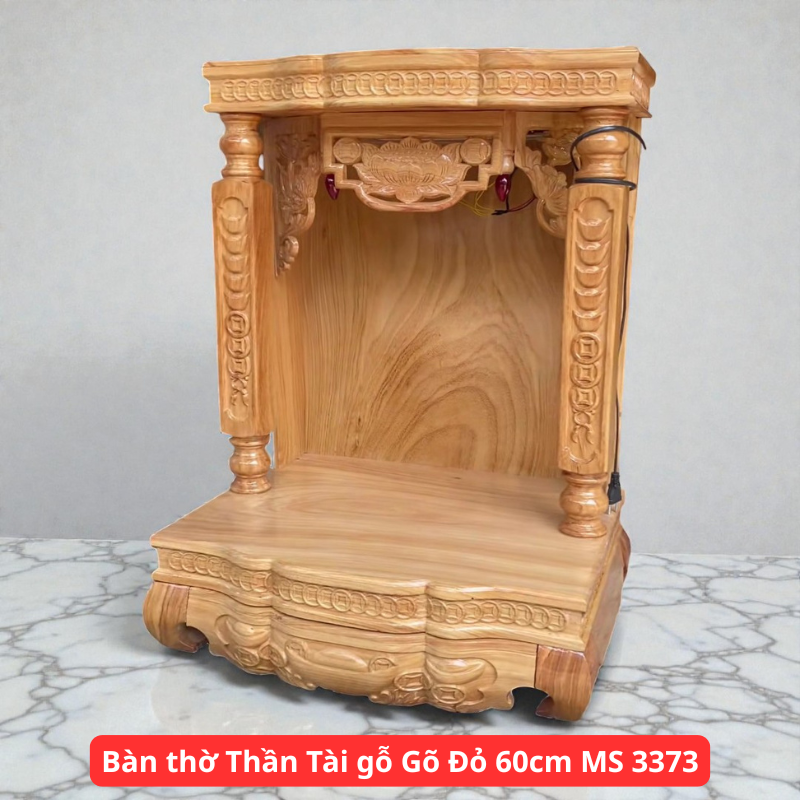 Bàn thờ Thần Tài gỗ Gõ Đỏ 60cm MS 3373 Bàn thờ Thần Tài gỗ Gõ Đỏ 60cm MS 3373