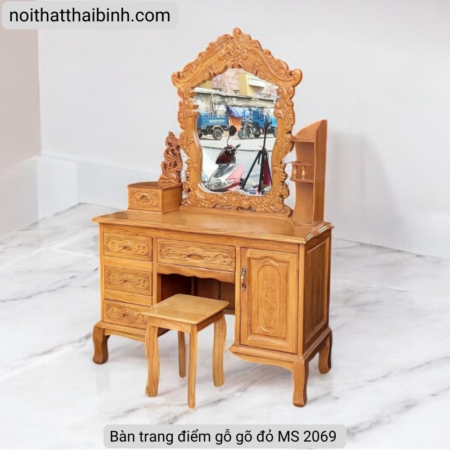 Bàn trang điểm gỗ gõ đỏ MS 2036