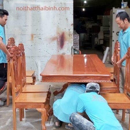 Bộ bàn ăn gỗ xoan đào 6 ghế MS 1078 Giá bán = 11.500.000 đ