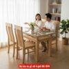 Bộ bàn ăn gỗ sồi 4 ghế MS 1074
