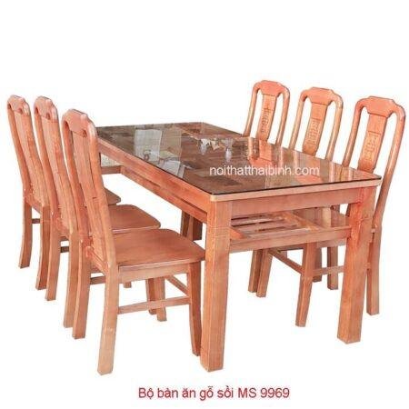 Bộ bàn ăn gỗ sồi MS 9969 Giá bán = 10.500.000 đ - Tặng kính mặt bàn 1m6 dầy 8ly