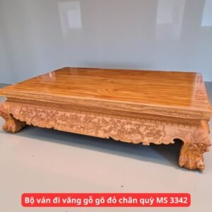 Đi văng gỗ gõ đỏ tự nhiên MS 3286 Bộ ván đi văng gỗ gõ đỏ chân quỳ cao cấp MS 3342