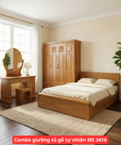 Combo phòng ngủ gỗ tự nhiên MS 3416