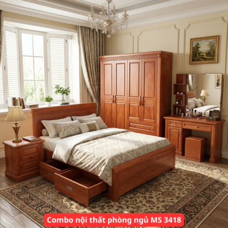Combo nội thất phòng ngủ MS 3418