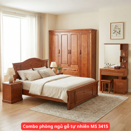 Combo phòng ngủ gỗ tự nhiên MS 3415