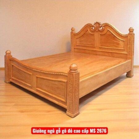 Giường ngủ gỗ gõ đỏ cao cấp MS 2676