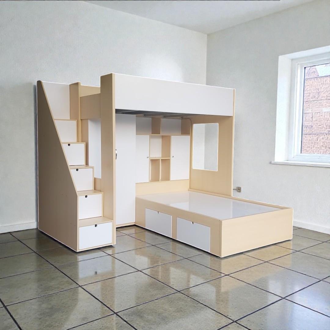 Mẫu giường tầng gỗ sồi tự nhiên cao cấp cho trẻ em