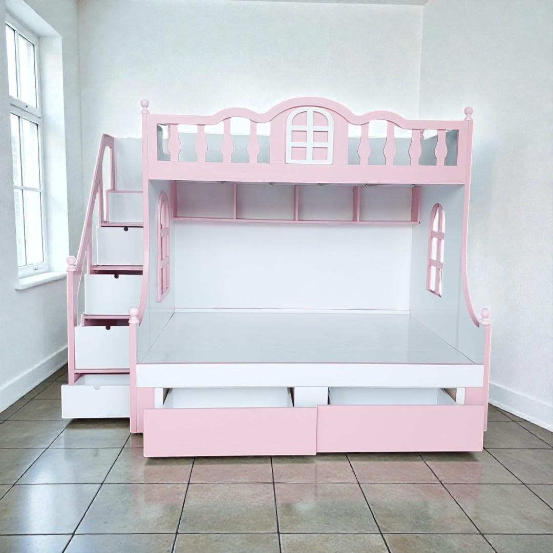 Giường gỗ 2 tầng thiết kế hiện đại cho phòng ngủ nhỏ