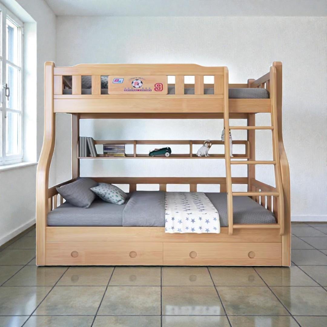 Giường gỗ 2 tầng phong cách hiện đại cho chung cư