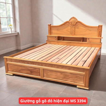 Giường gỗ gõ đỏ hiện đại MS 3394