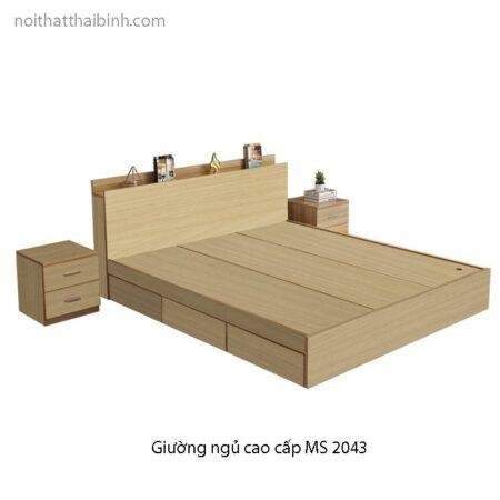 Giường ngủ cao cấp có 3 ngăn kéo MS 2043