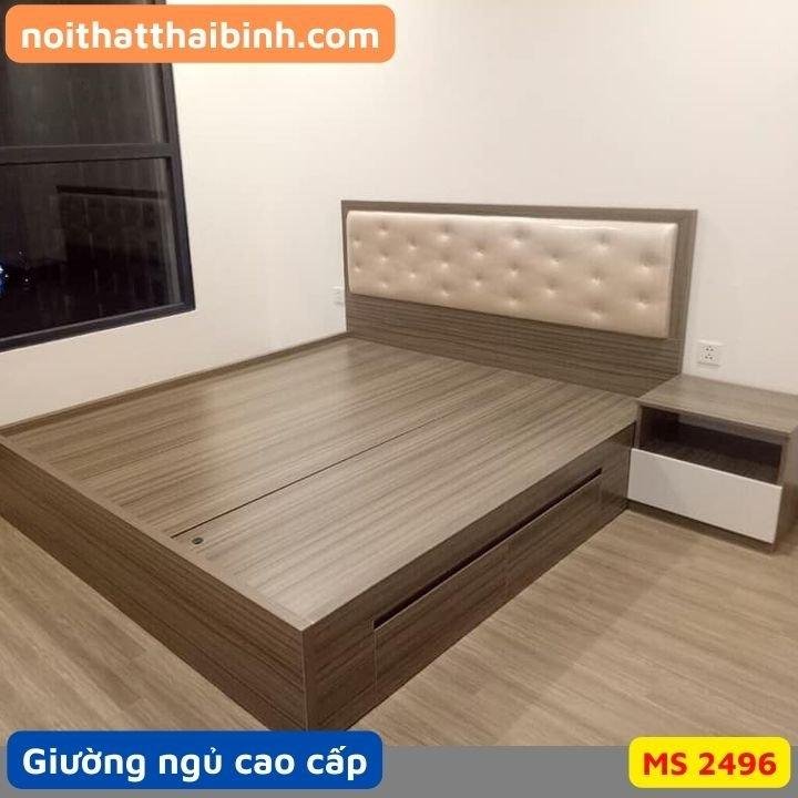Giường ngủ cao cấp melamine 1m6 MS 2496 1 Giường ngủ cao cấp melamine 1m6 MS 2496