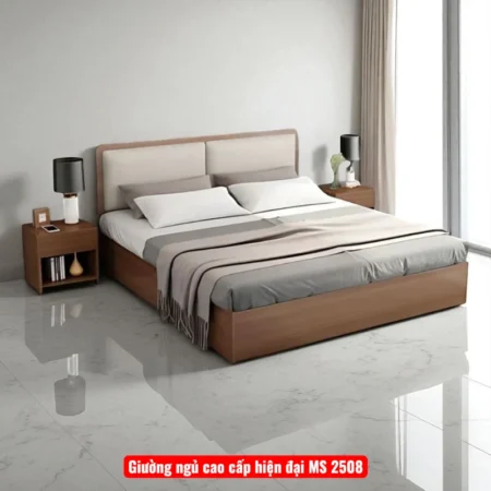 Giường gỗ sồi MS 2083 39 Giường ngủ cao cấp hiện đại MS 2508
