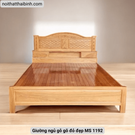 Giường ngủ gỗ gõ đỏ đẹp MS 1192