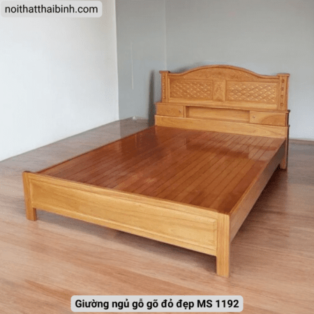 Giường ngủ gỗ gõ đỏ đẹp MS 1192