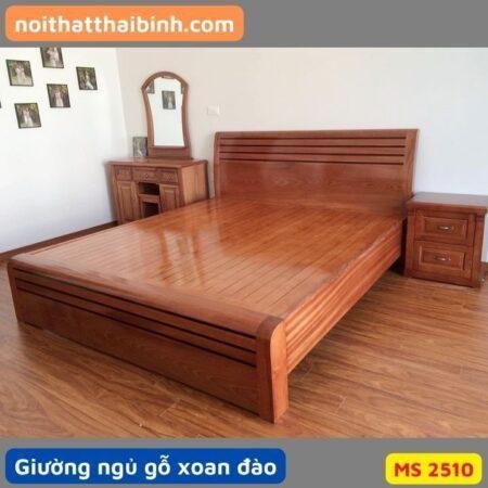 Giường ngủ gỗ xoan đào chân cuốn MS 2510