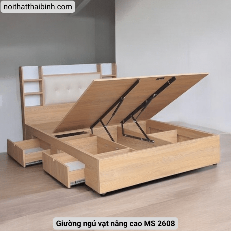 Giường ngủ vạt nâng cao MS 2608 Giường ngủ vạt nâng cao MS 2608 - Ảnh 2