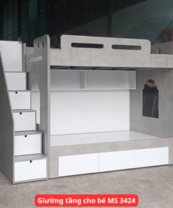 Giường tầng cho bé có ngăn kéo MS 3424