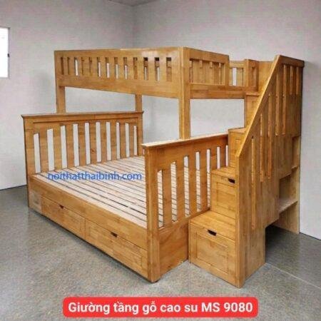 Giường tầng gỗ cao su MS 9080