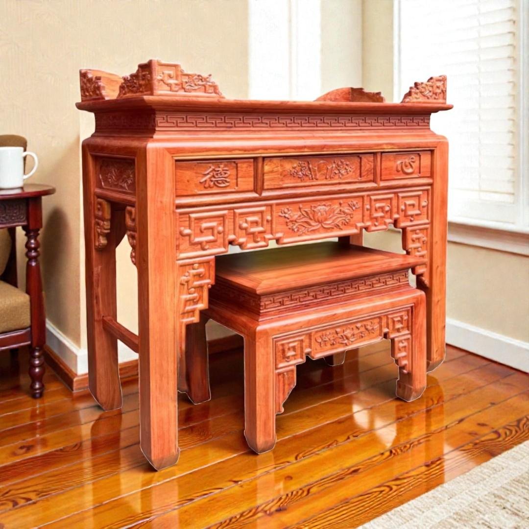 Mẫu bàn thờ gỗ gõ đỏ cao cấp