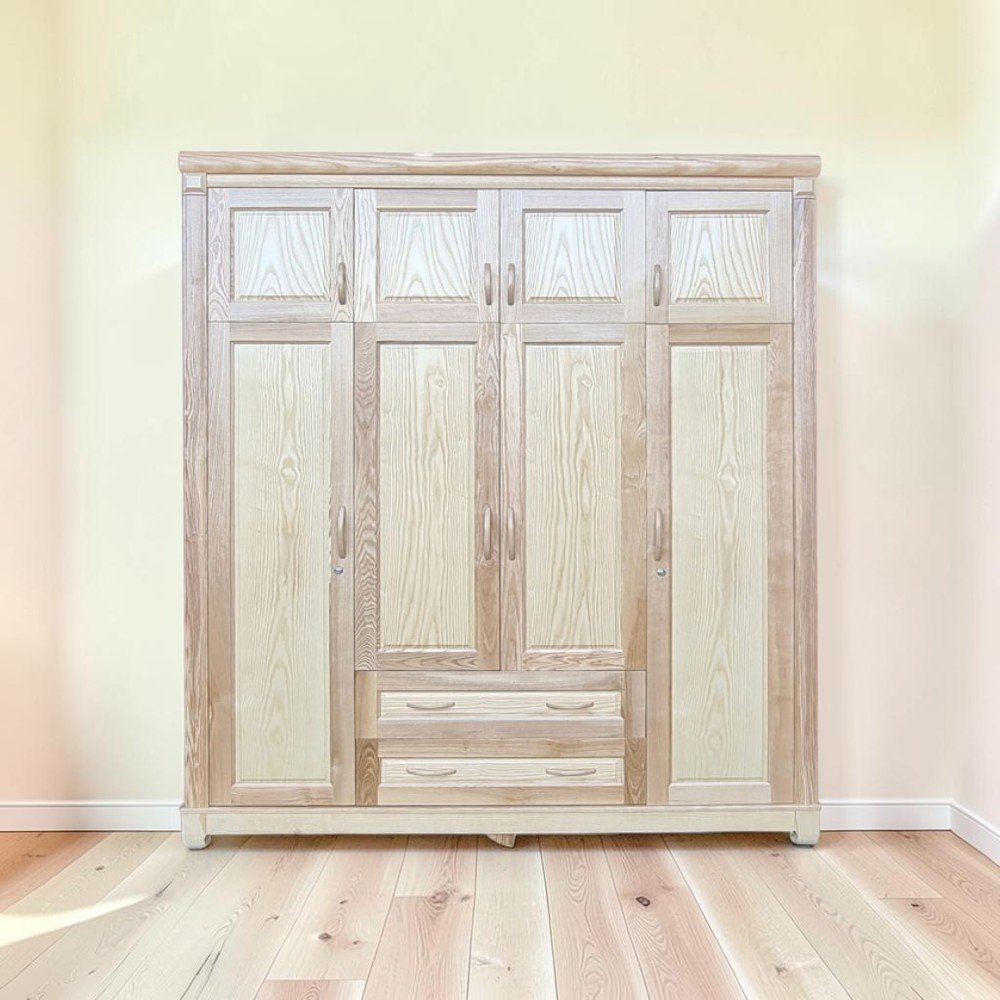 Mẫu tủ gỗ 4 cánh gỗ xoan đào cánh gián đẹp