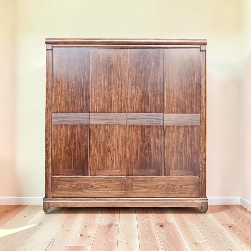 Mẫu tủ gỗ 4 cánh gỗ xoan đào cánh gián đẹp