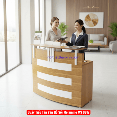 Quầy Tiếp Tân Vân Gỗ Sồi Melamine MS 9917