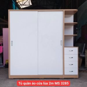 Tủ quần áo đơn giản mà đẹp – giải pháp lưu trữ hiện đại Tủ quần áo cửa lùa 2m MS 3285