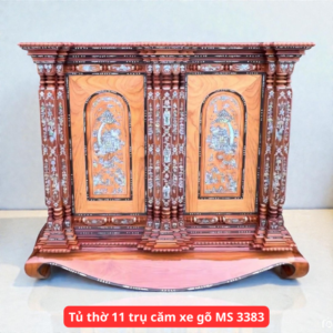 Mẫu tủ thờ 11 trụ căm xe gõ MS 3383
