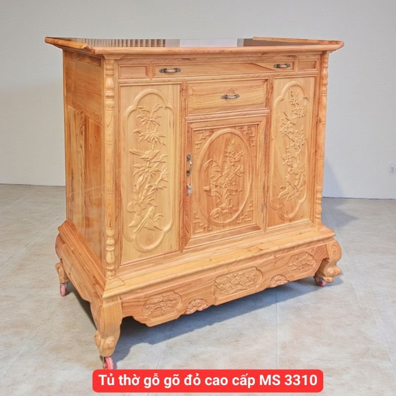 Tủ thờ gỗ gõ đỏ cao cấp MS 3310 1 Tủ thờ gỗ gõ đỏ cao cấp MS 3310