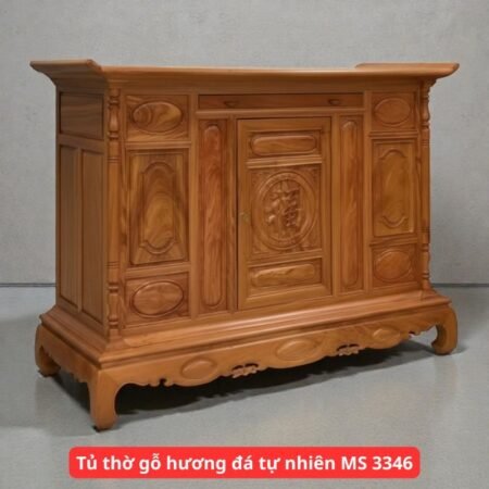 Tủ thờ gỗ hương đá tự nhiên rộng 1m75 MS 3346