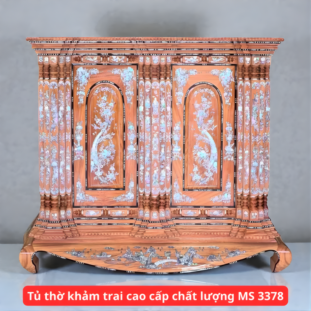 Tủ thờ khảm trai 19 trụ cao cấp chất lượng MS 3378 Tủ thờ khảm trai 19 trụ cao cấp chất lượng MS 3378