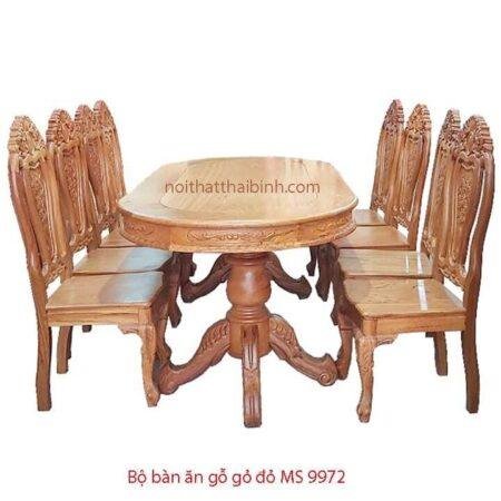 Bộ bàn ăn gỗ gỏ đỏ 8 ghế MS 9972 Giá bán = 32.000.000 đ