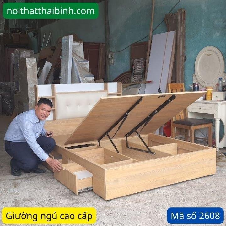 Giường ngủ vạt nâng cao MS 2608 Giường ngủ vạt nâng cao MS 2608 - Ảnh 5