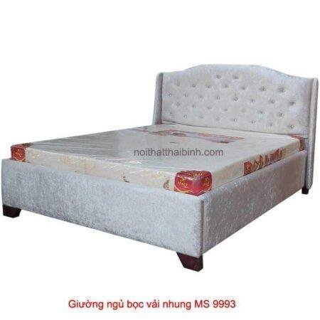 Giường ngủ bọc vải nhung MS 9993 Giá bán = 13.500.000 đ - Tặng 1 tấm nệm cao su non American