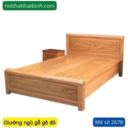 Giường gỗ gõ đỏ đẹp MS 2678