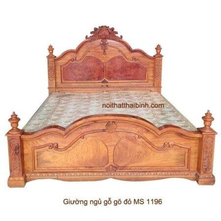 Giường ngủ gỗ gõ đỏ chất lượng MS 1196 Giá bán = 48.000.000 đ giảm còn = 38.000.000 đ
