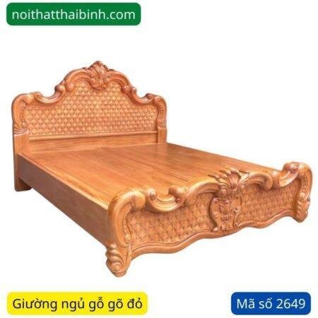 Giường ngủ gỗ gõ đỏ cao cấp MS 2649