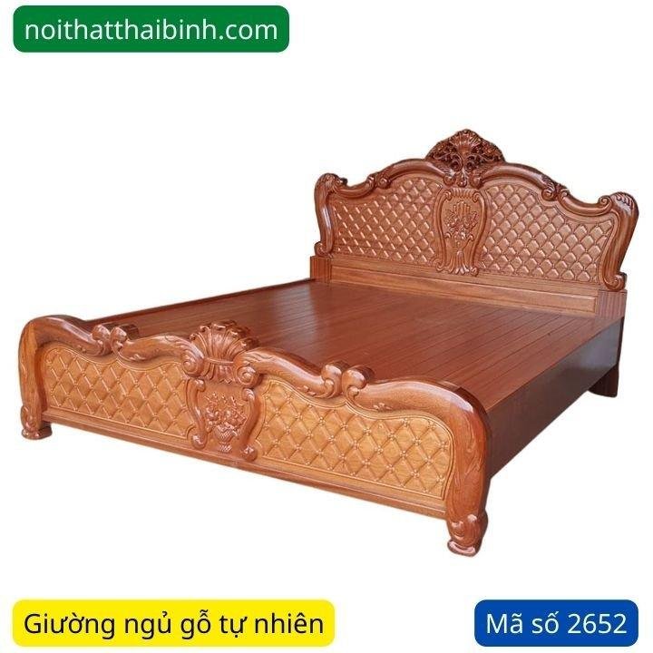 Giường ngủ gỗ tự nhiên MS 2652 1 Giường ngủ gỗ tự nhiên MS 2652
