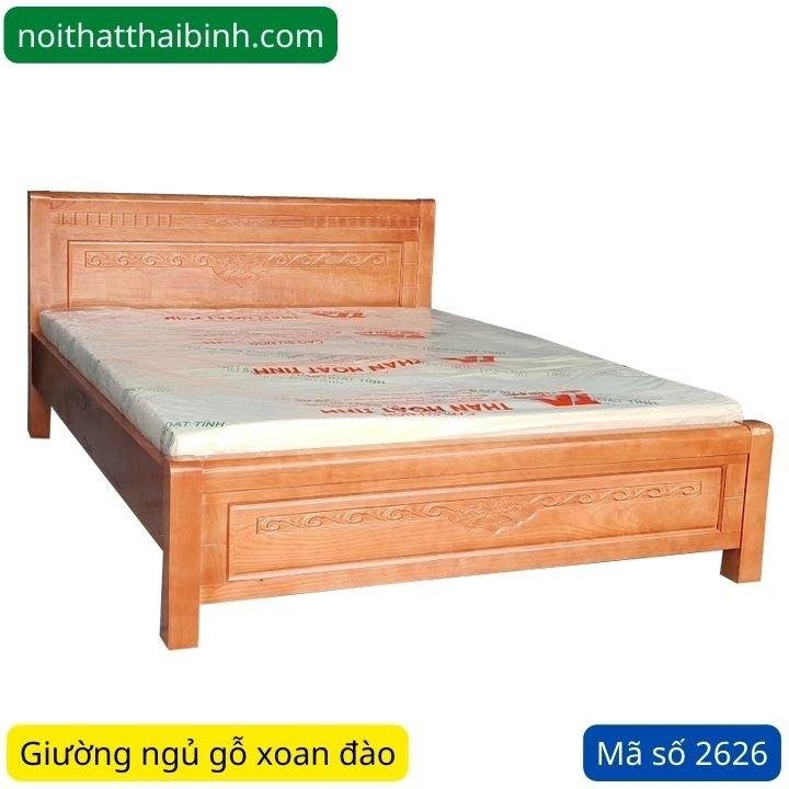 Giường ngủ gỗ xoan đào đẹp MS 2626 1 Giường ngủ gỗ xoan đào đẹp MS 2626